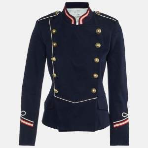 Isabel Marant Etoile Navy Blue Cotton Double Breasted Jacket S