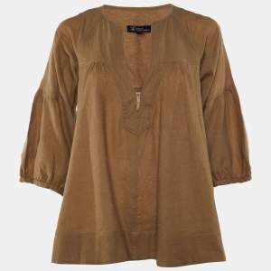 Pre Owned Isabel Marant Etoile Brown Wool Flared Blouse M