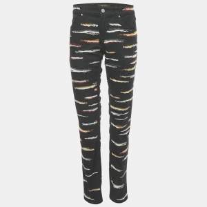 Pre Owned Isabel Marant Etoile Black Embroidered Denim Jeans M Waist 32"