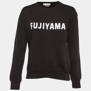 Pre Owned Isabel Marant Etoile Black Cotton Fleece Fujiyama Embroidered Sweatshirt M