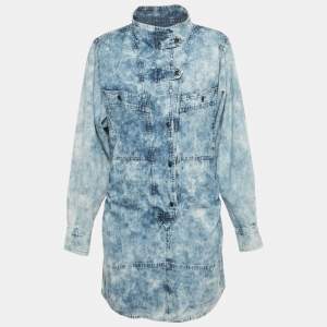Pre Owned Isabel Marant Etoile Blue Washed Denim Mini Dress S