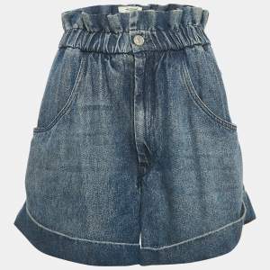 Pre Owned Isabel Marant Etoile Blue Denim Elasticated Waist Shorts S
