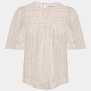 Pre Owned Isabel Marant Etoile Pink Lurex Striped Cotton Blouse M