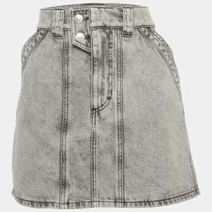 مملوكة مسبقًا Isabel Marant Etoile Grey Washed Denim Mini Skirt L