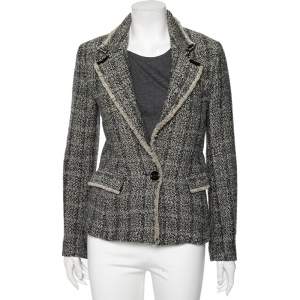 Isabel Marant Etoile Grey Tweed Single Buttoned Lacy Jacket M