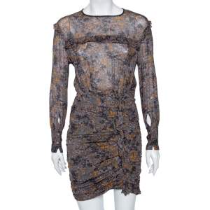Isabel Marant Etoile Multicolored Printed Ruched Dress XS