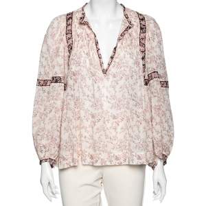 Isabel Marant Etoile Pale Pink Floral Printed Violette Blouse M