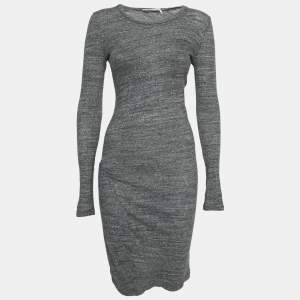 Isabel Marant Etoile Grey Knit Round Neck Long Sleeve Dress M