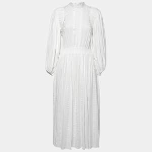 Isabel Marant Etoile White Cotton & Lace Trim Detail Maxi Dress S