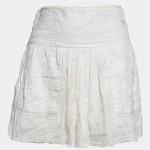 Isabel Marant Etoile White Embroidered Cotton Mini Skirt S