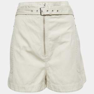 Isabel Marant Etoile Beige Canvas High Waist Belted Shorts M