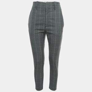 Isabel Marant Etoile Grey Plaid Wool Trousers S