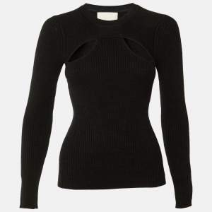 Pre Owned Isabel Marant Black Merino Wool Knit Zana Cut-Out Jumper S 