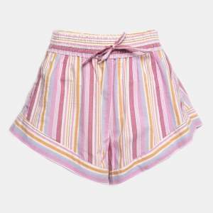 Isabel Marant Pink Striped Cotton Drawstring Detail Shorts M