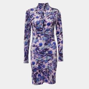 Isabel Marant Purple Printed Velvet Gram Mini Dress M