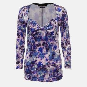 Isabel Marant Purple Printed Velvet Gubaia Top L