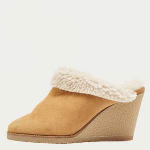 Isabel Marant Brown Shearling Fur and Suede Takita Mules Size 39