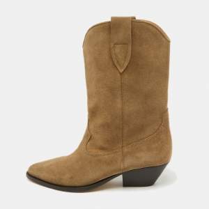 Isabel Marant Taupe Brown Suede Duerto Pointed Toe Boots Size 39