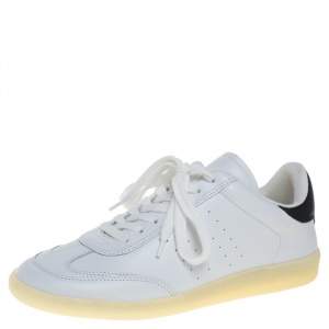 Pre Owned Isabel Marant White/Black Leather Trainers Low Top Sneakers Size 39