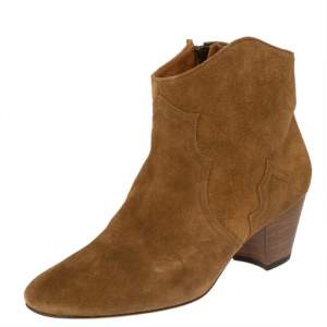 Pre Owned Isabel Marant Brown Suede Dicker Ankle Boots Size 40