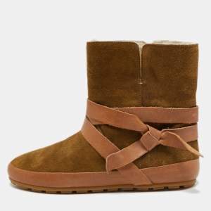 Isabel Marant Brown Suede and Leather Nygel Rain Boots Size 36