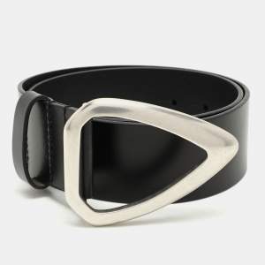 Isabel Marant Black Leather Idiano Buckle Belt 75CM 
