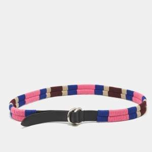Isabel Marant Multicolor Stripe Fabric and Leather Waist Belt