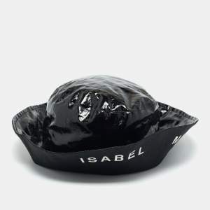 Pre Owned Isabel Marant Black Coated Linen Loiena Bucket Hat Size 58