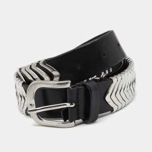 Isabel Marant Black Leather Tehora Embellished Buckle Belt 