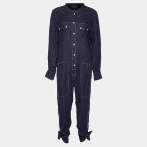 Isabel Marant Faded Night Blue Silk Jumpsuit S