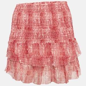 Isabel Marant Red Smocked Zelia Mini Skirt S