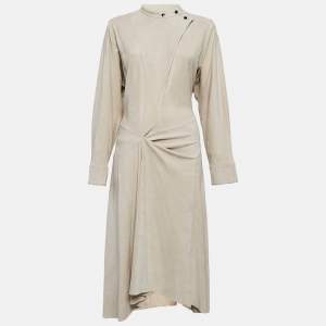 Isabel Marant Beige Faux Suede Calibea Midi Dress M
