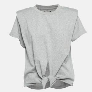 Isabel Marant Grey Cotton Jersey Belita Tie Waist T-Shirt M