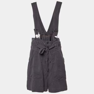 Isabel Marant Navy Blue Lyocell Blend High Waisted Suspender Shorts L