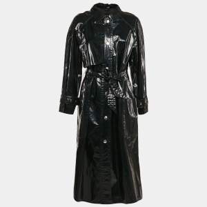 Isabel Marant Black Cotton Blend Single Breasted Trench Coat M