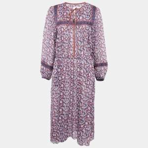 Isabel Marant Multicolor Floral Print Cotton Asymmetric Greila Dress S