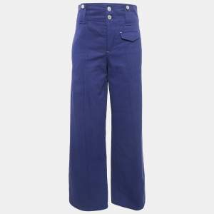 Isabel Marant Blue Gabardine Wide Leg Trousers M