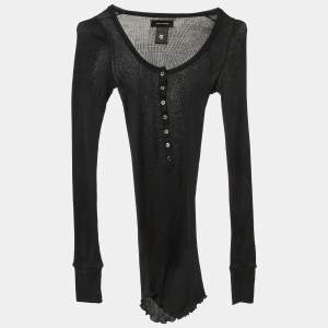 Isabel Marant Navy Blue Silk Rib Knit Sweater S