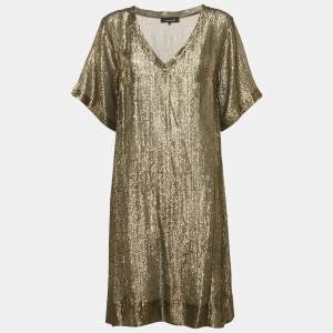 Isabel Marant Gold Lurex Silk Tank Dress M
