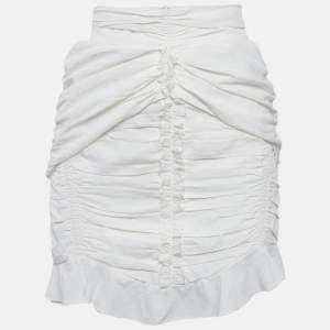 Isabel Marant Cotton White Ruffled Mini Skirt S