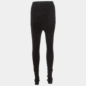 Pre Owned Isabel Marant Black Suede Paneled Leggings S