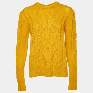 Isabel Marant Yellow Cable Knit Side Open Sweater M