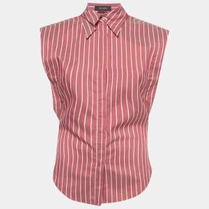 Pre Owned Isabel Marant Pink Striped Silk Enza Shirt S