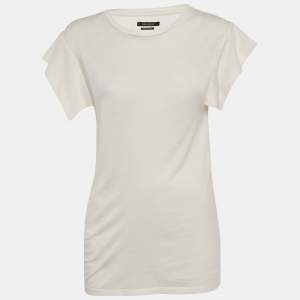 مملوكة مسبقًا Isabel Marant Ivory Jersey Flounce Sleeve Top S