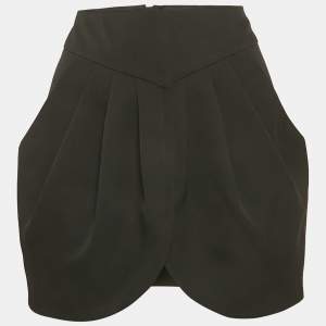 مملوكة مسبقًا Isabel Marant Black Gabardine Draped Mini Dress M