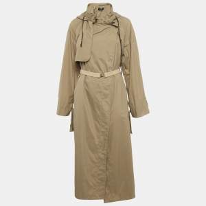 Pre Owned Isabel Marant Khaki Green Synthetic Trench Coat M