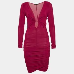مملوكة مسبقًا Isabel Marant Burgundy Jersey Ruched Jordana Dress M