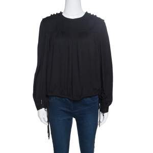 Isabel Marant Etoile Black Crepe Tie Detail Nathael Top S