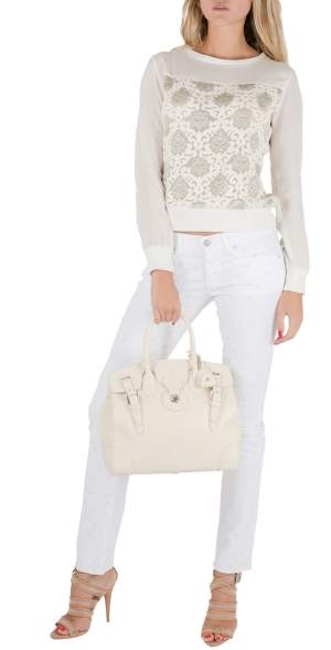 Isabel Marant Etoile White Dot Embroidered Denim Skinny Rumba Jeans M 