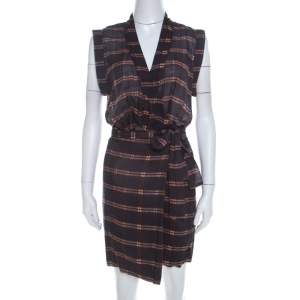 Isabel Marant Etoile Anthracite Grey Cotton Voile Varna Wrap Dress M